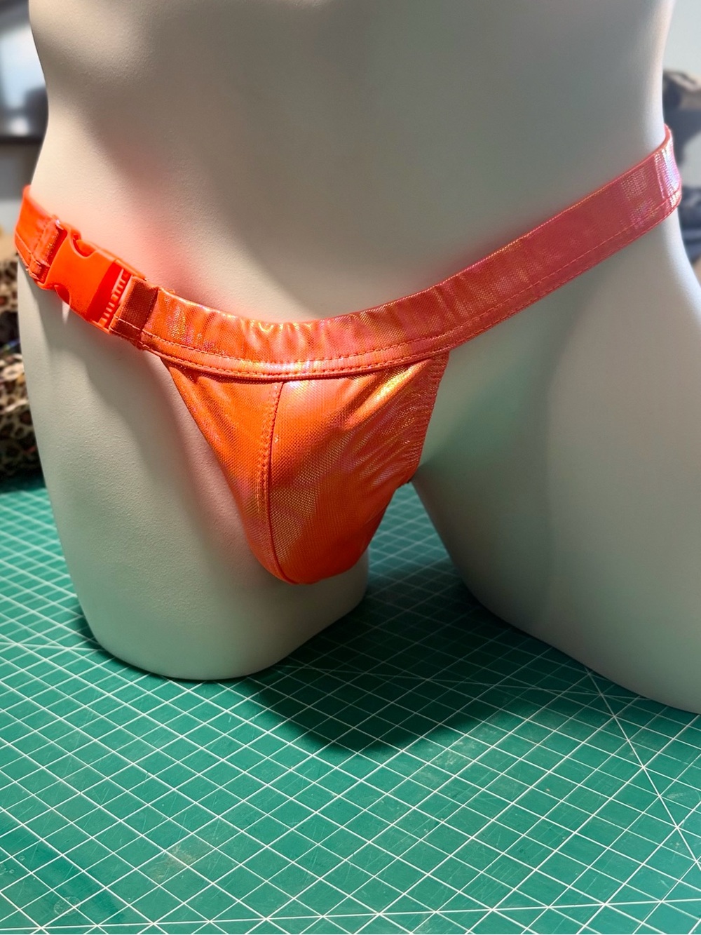 Men's Metallic Orange Swim Trunks - Low-Rise Swim Brief